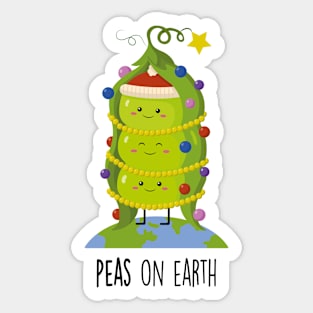 Peas on Earth Cute Pea Pun T-shirt Sticker